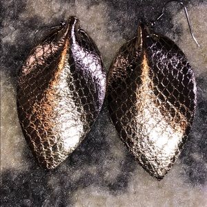 Gold Leather earrings